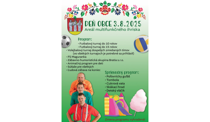 Fotka pre článok Deň obce - 03.08.2025