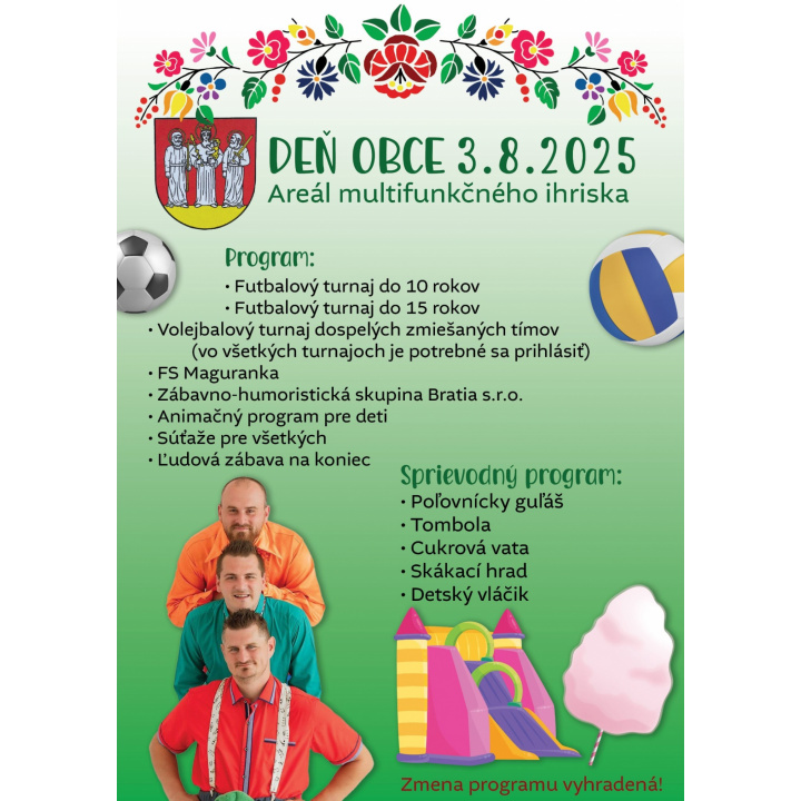 Menšia fotka pre článok Deň obce - 03.08.2025