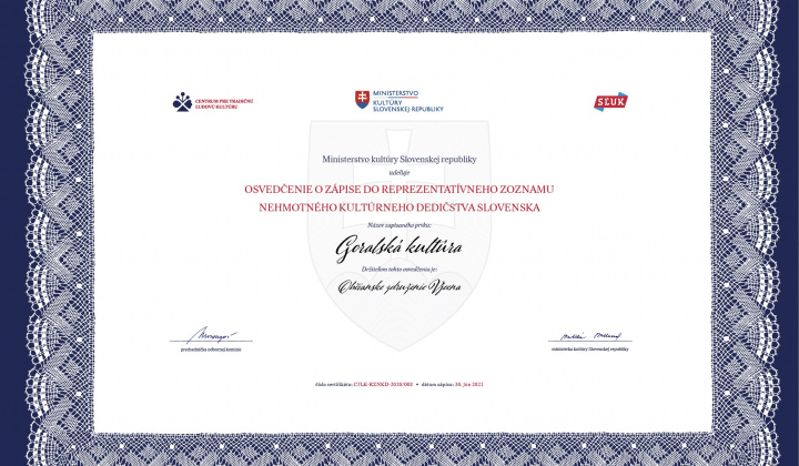 Aktuality / Zápis prvku Goralská kultúra - foto