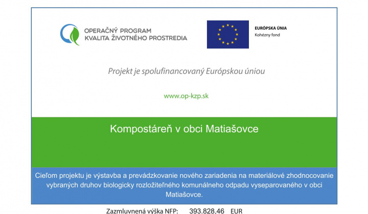 Projekty / Kompostáreň v obci Matiašovce - foto